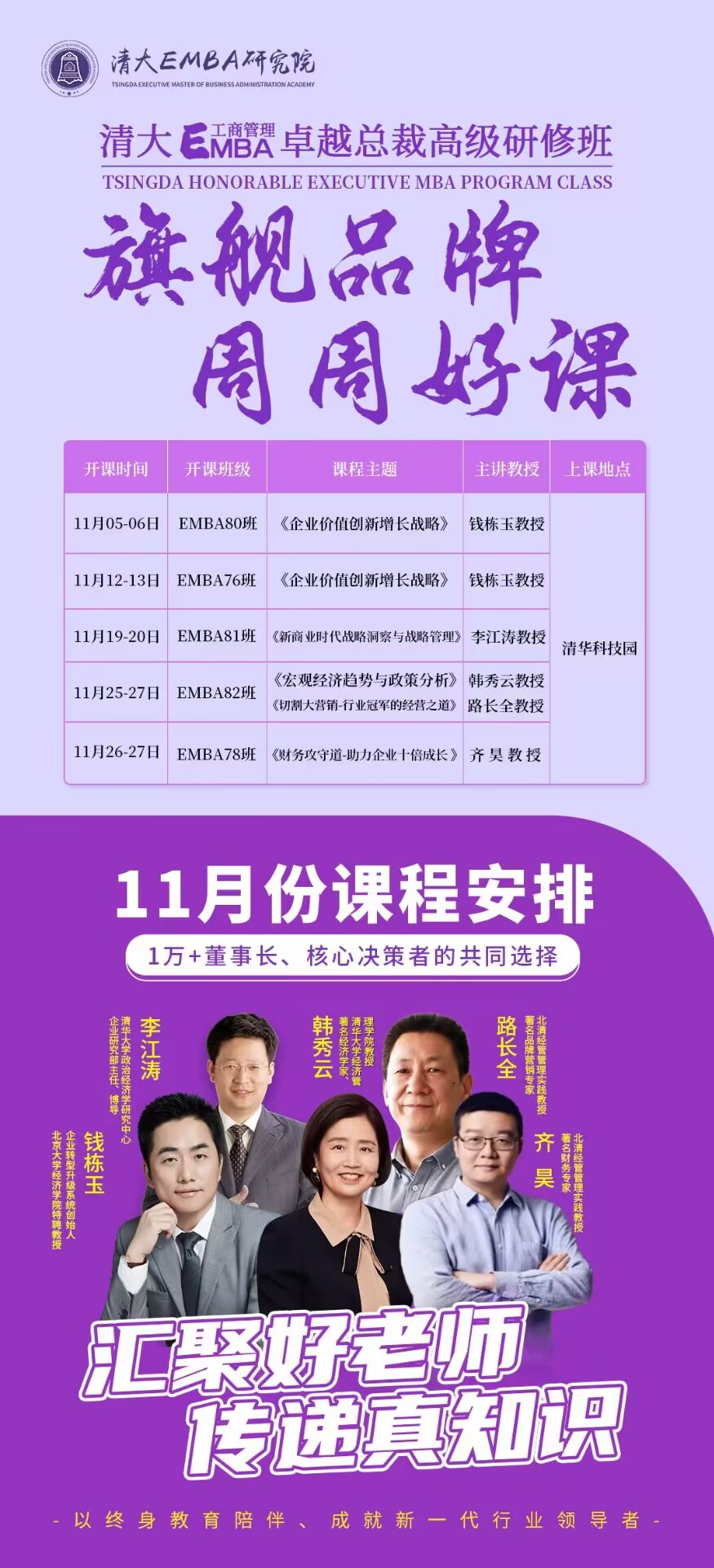 清大EMBA總裁班2022年11月各班培訓(xùn)通知